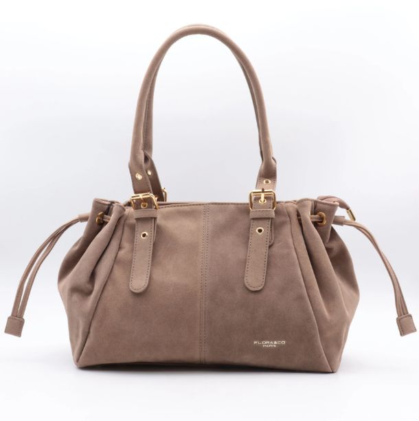 Sac épaule/bandoulière/main en suédine - Taupe