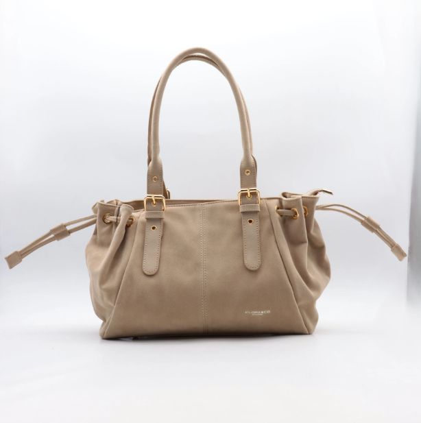 Sac épaule/bandoulière/main en suédine - Beige