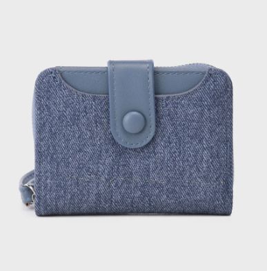 Petit portefeuille en cuir synthétique - Bleu
