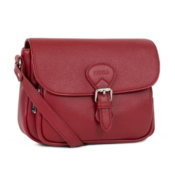 Sac bandoulière en cuir synthétique - Bordeaux