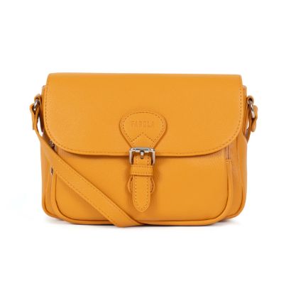 Sac bandoulière en cuir synthétique - Jaune Moutarde