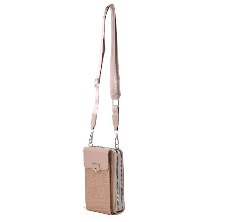 Sac pochette à bandoulière format téléphone - Taupe