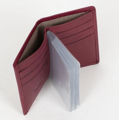 Porte-cartes en cuir de vachette - Bordeaux