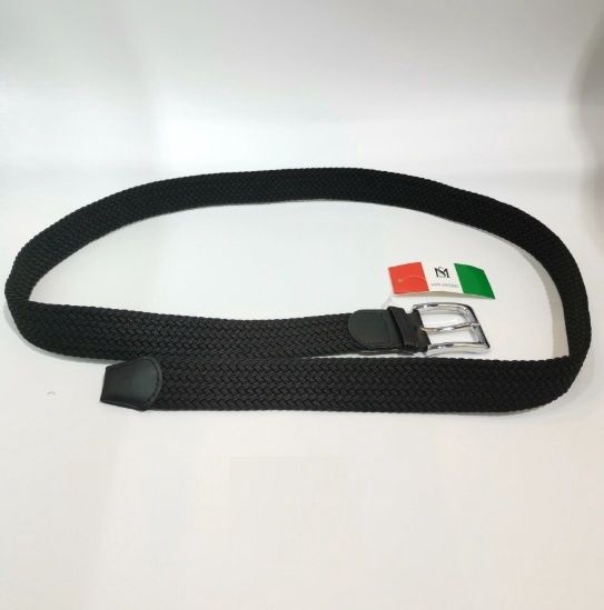 Ceinture tressé élastique pour homme  - Noir, Tailles: 95cm