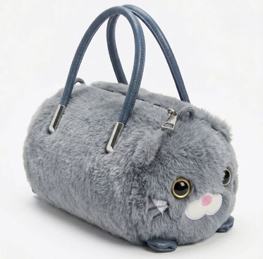Sac enfant tout doux - Chat Gris
