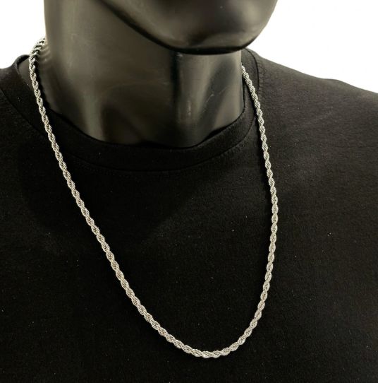Chaine torsadée pour homme - Argent