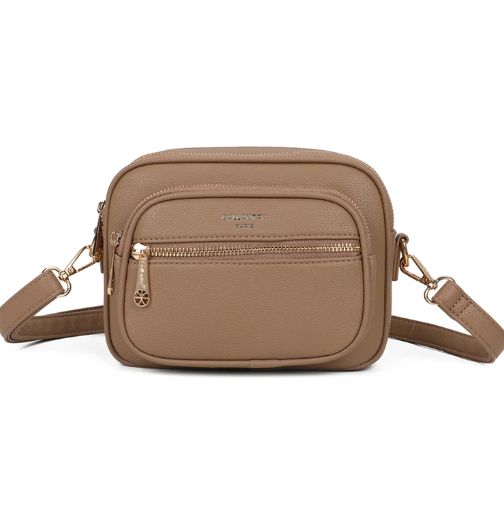 Sac bandoulière compact et multipoche - Taupe
