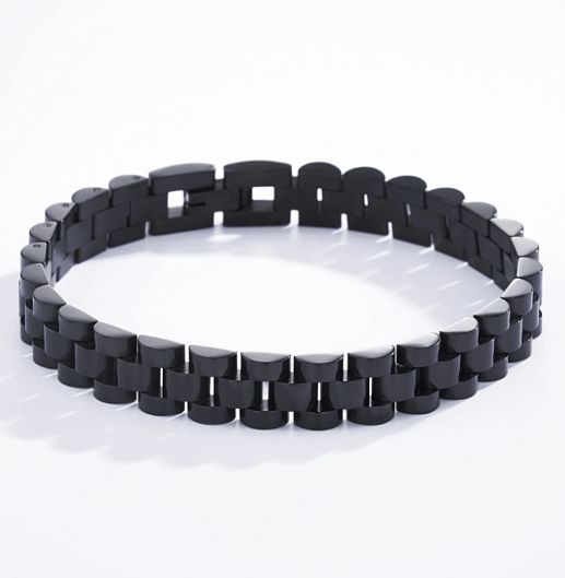 Bracelet homme en acier inoxydable - Noir