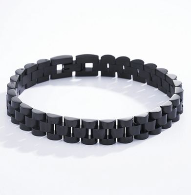 Bracelet homme en acier inoxydable - Noir
