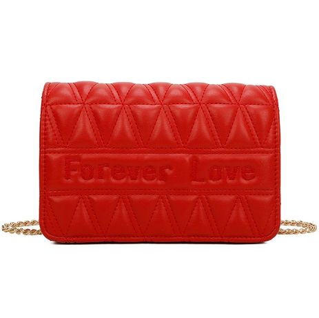 Petit sac bandoulière en similicuir matelassé - Rouge