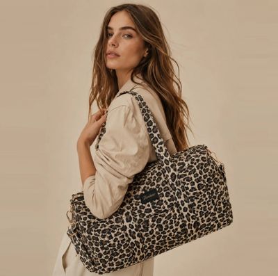 Grand sac polochon 100% coton matelassé - Léopard