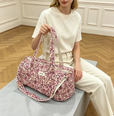 Grand sac polochon 100% coton matelassé - Fuchsia