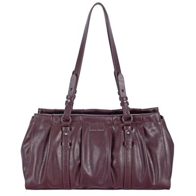 Sac polochon épaule en similicuir froissé - Marron Chaud