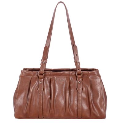 Sac polochon épaule en similicuir froissé - Terracotta
