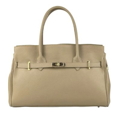 Grand sac à trois compartiments en cuir - Ivoire
