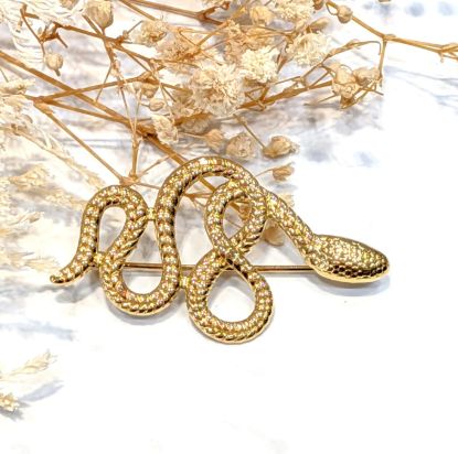 Broche serpent en acier inoxydable - Or
