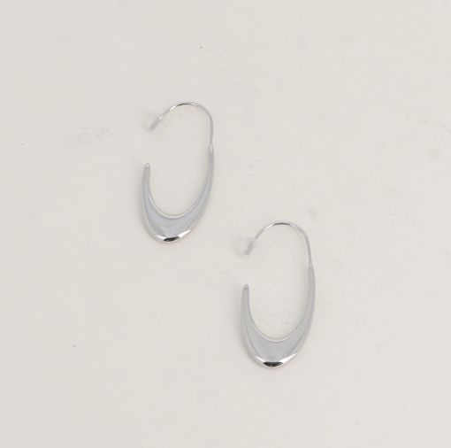 Créoles "gouttes" en acier inoxydable - Argent