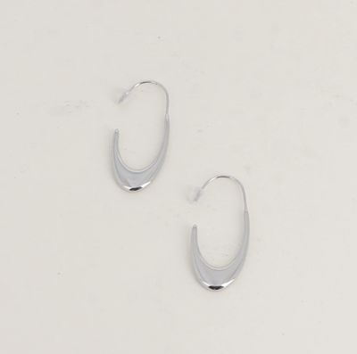 Créoles "gouttes" en acier inoxydable - Argent