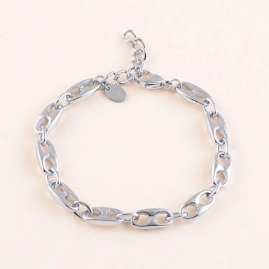 Bracelet "grain de café" en acier - Argent