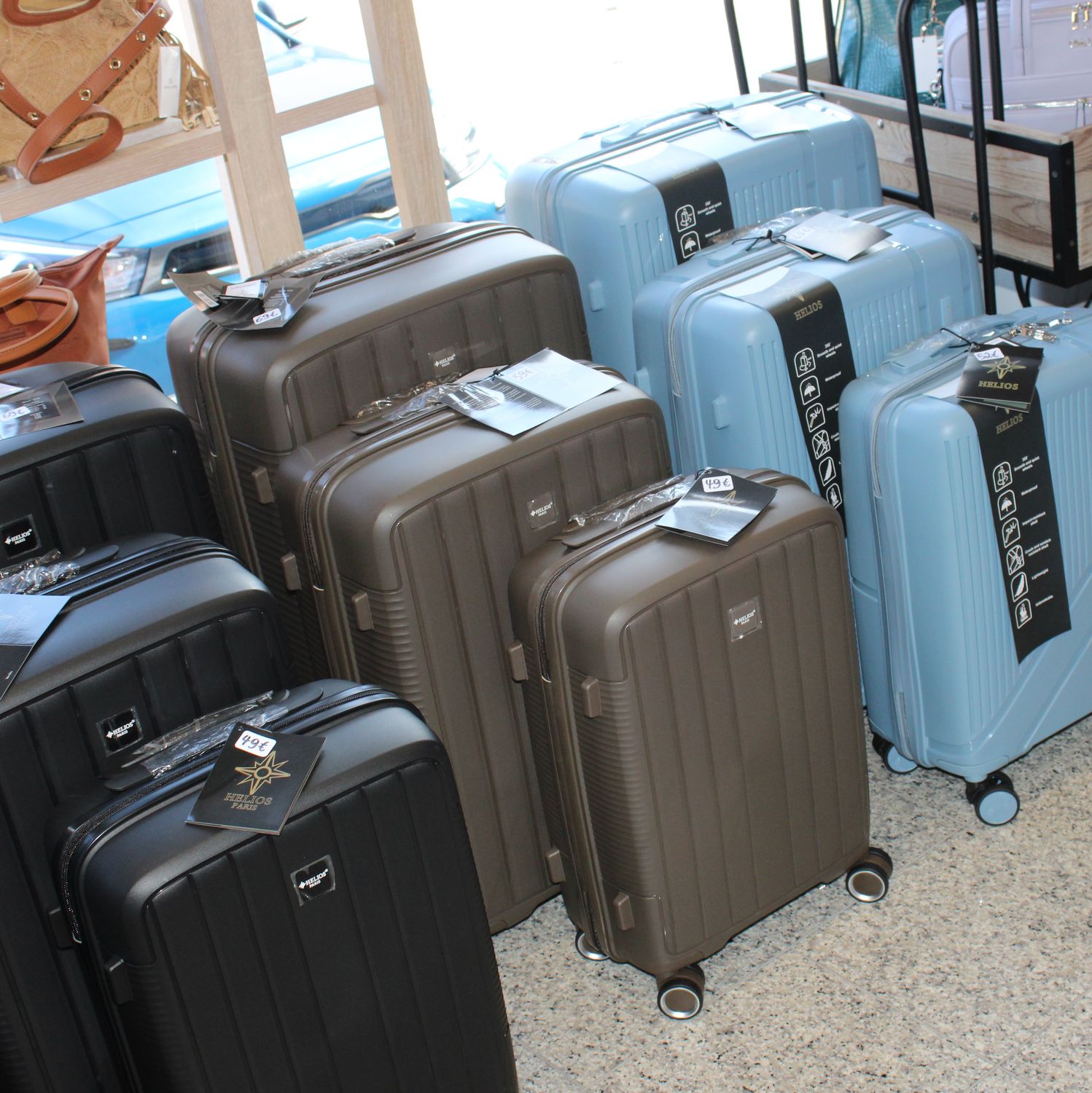 Lot de 3 Valises HELIOS - Bleu Ciel
