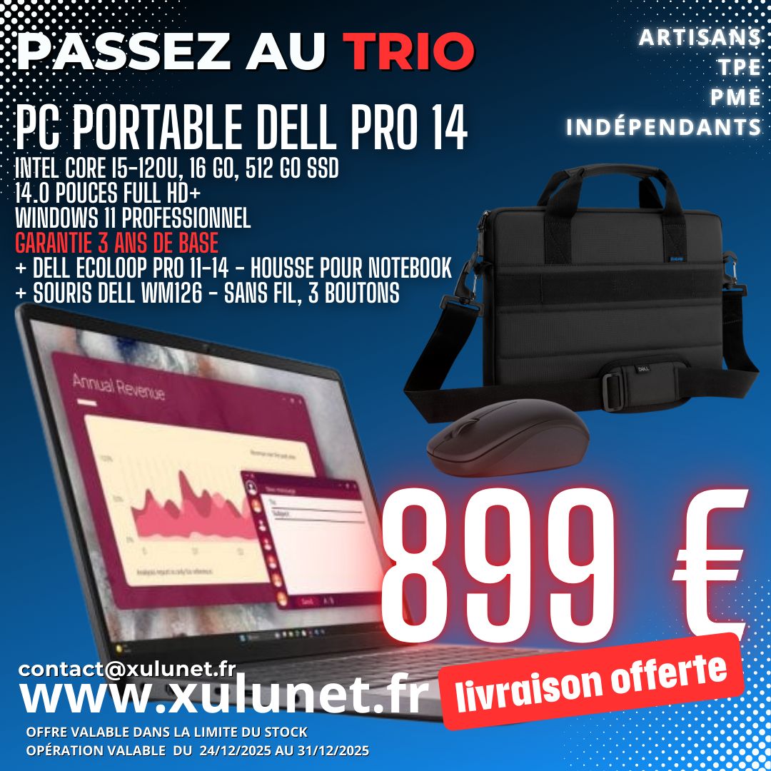 PC DELL PRO 14 PC DELL PRO 14"+SACOCHE+SOURIS SANS FIL
