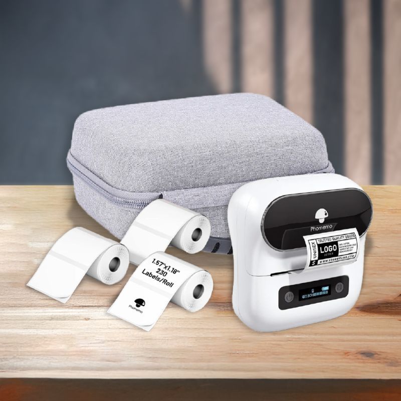 Mini imprimante Blanc + Housse rigide + Pack 3 Rlx 40x30mm Blanc Mini imprimante Blanc + Housse rigide + Pack 3 Rlx 40x30mm Blanc