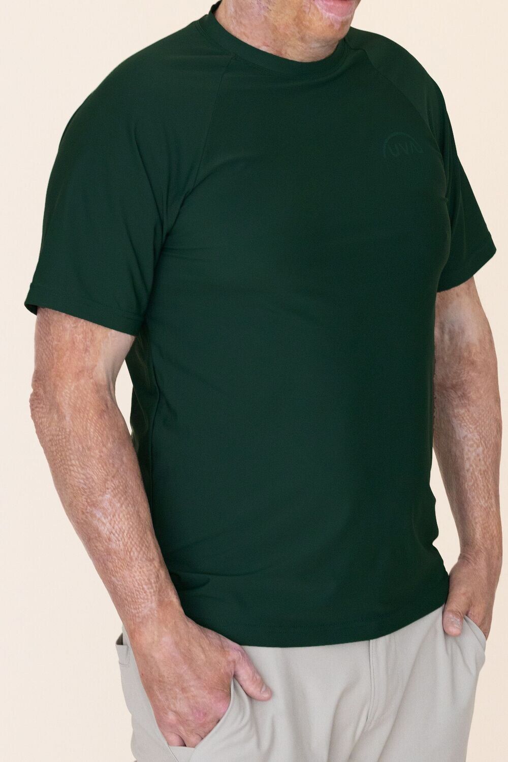 Chandail manches courtes homme/unisexe UPF50+ Logo ton sur ton