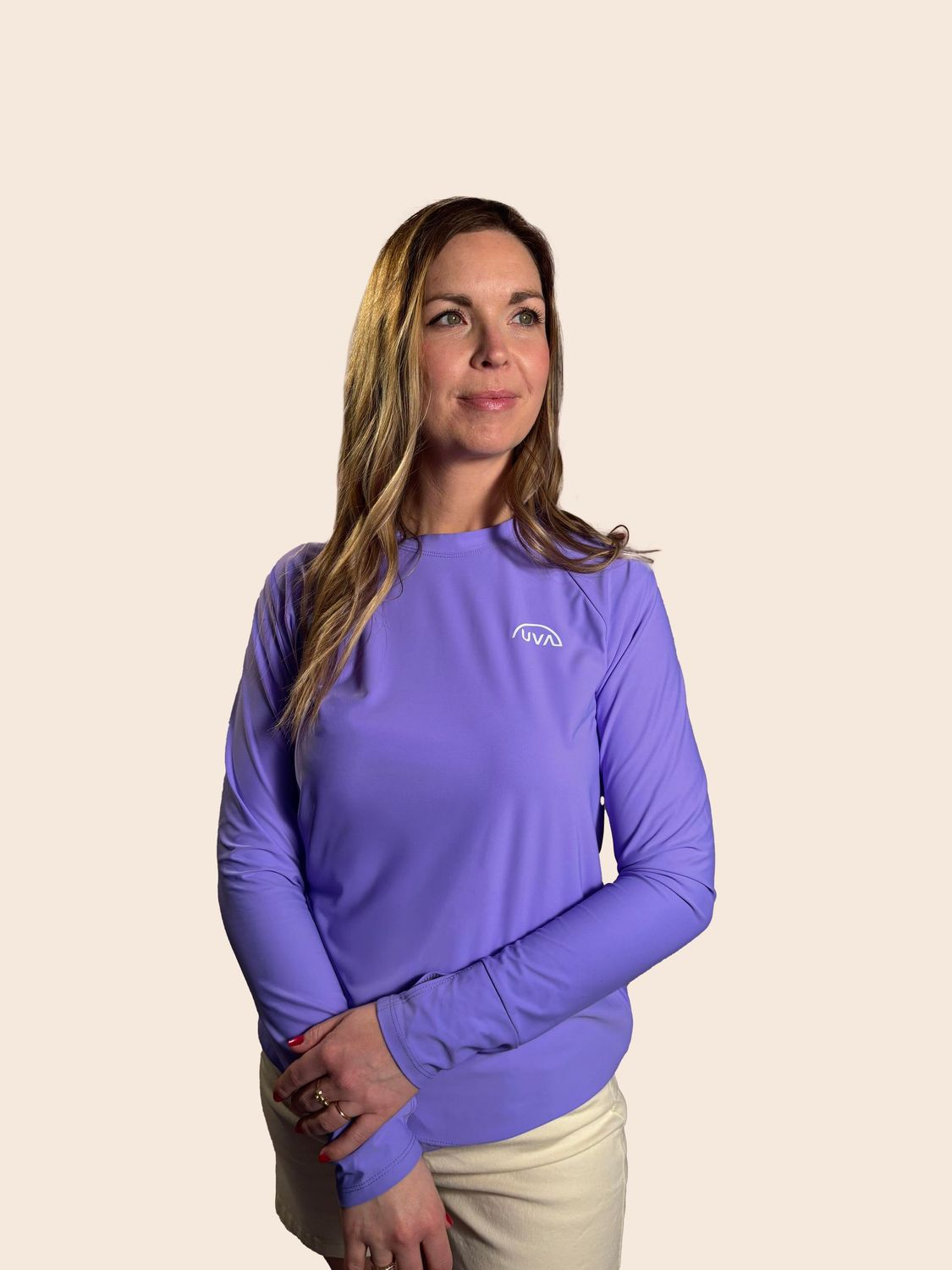 Chandail manches longues femme UPF50+ Logo blanc
