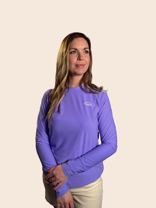 Chandail manches longues femme UPF50+ Logo blanc