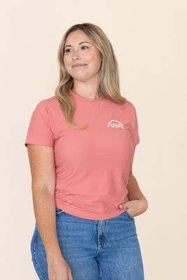 Chandail manches courtes femme UPF50+ Logo blanc