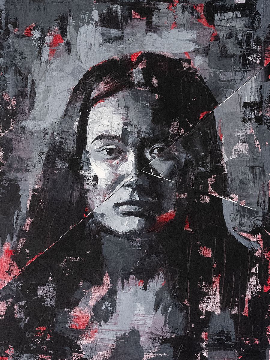 Rikkinäinen No.III, Akryylimaalaus (60 x 80 cm)