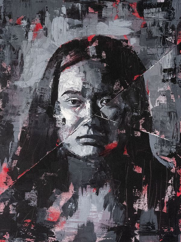 Rikkinäinen No.III, Akryylimaalaus (60 x 80 cm)
