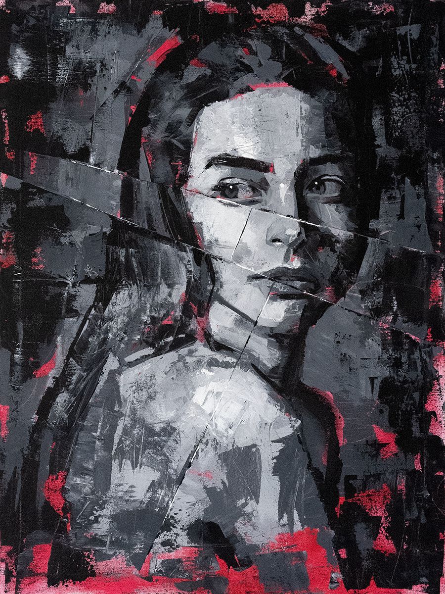 Rikkinäinen No.I, Akryylimaalaus (60 x 80 cm)