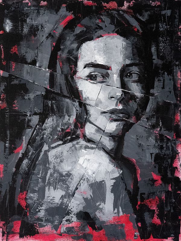 Rikkinäinen No.I, Akryylimaalaus (60 x 80 cm)