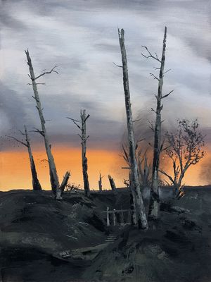 Sota, Akryylimaalaus (60 x 80 cm)