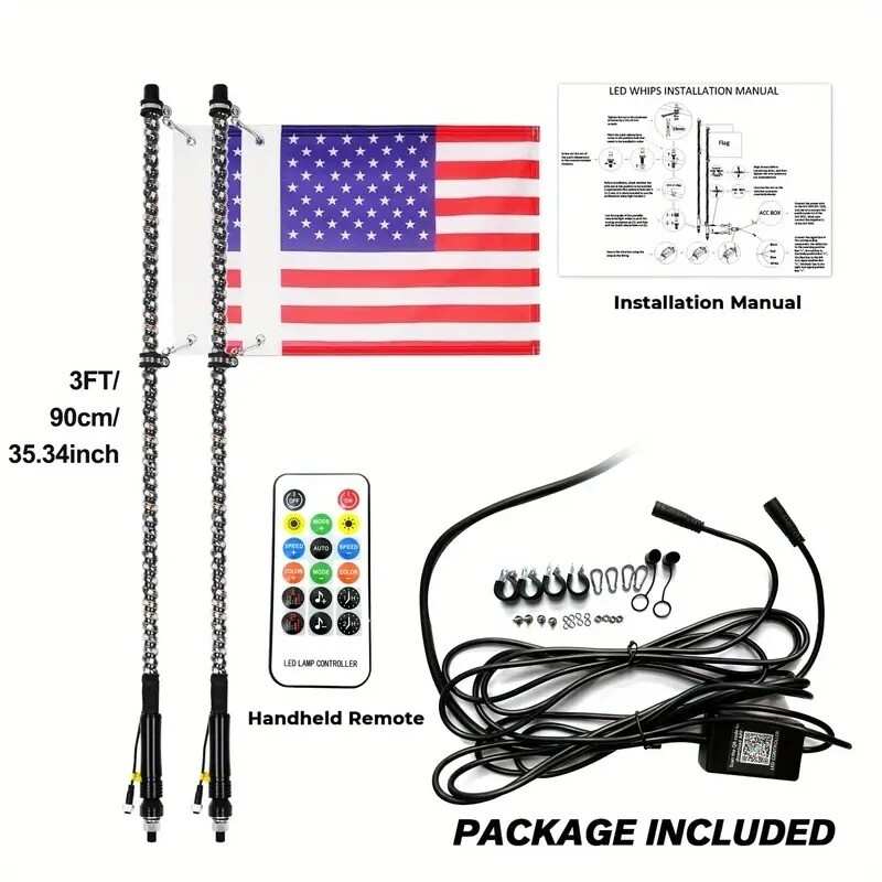 2 antenas LED para Rzr, Can am, jeep 4x4.