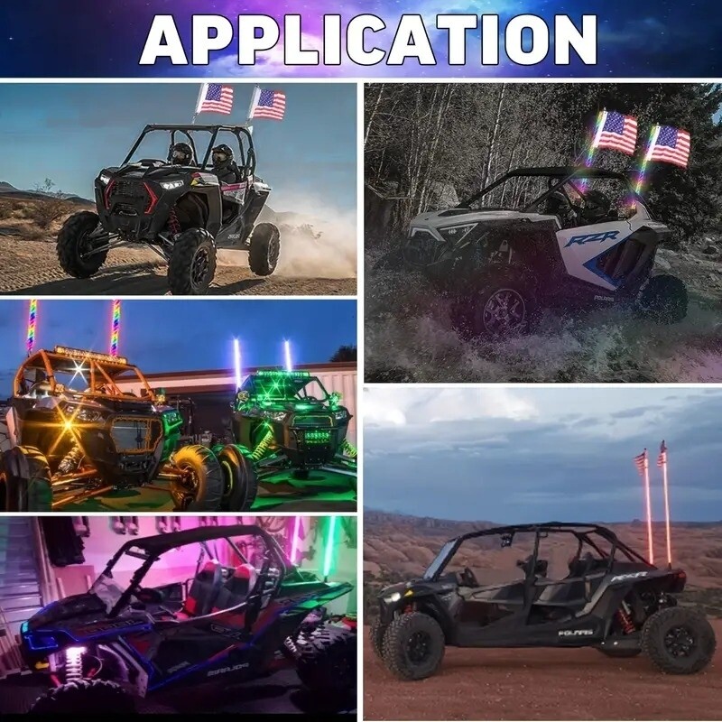 2 antenas LED para Rzr, Can am, jeep 4x4.