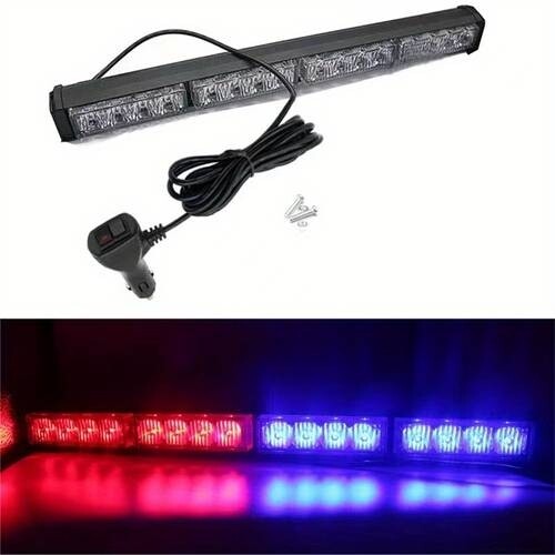 Barra con estrobos rojo y azul 12 volts.