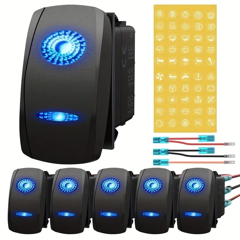 1 Switch basculante marino o impermeable LED iluminado.