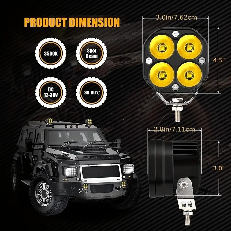 2 Luces LED, Rzr y todo terreno, camiones.