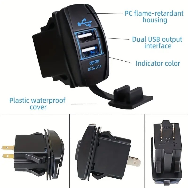 Cargador USB salida DC 12/24 cargador universal.