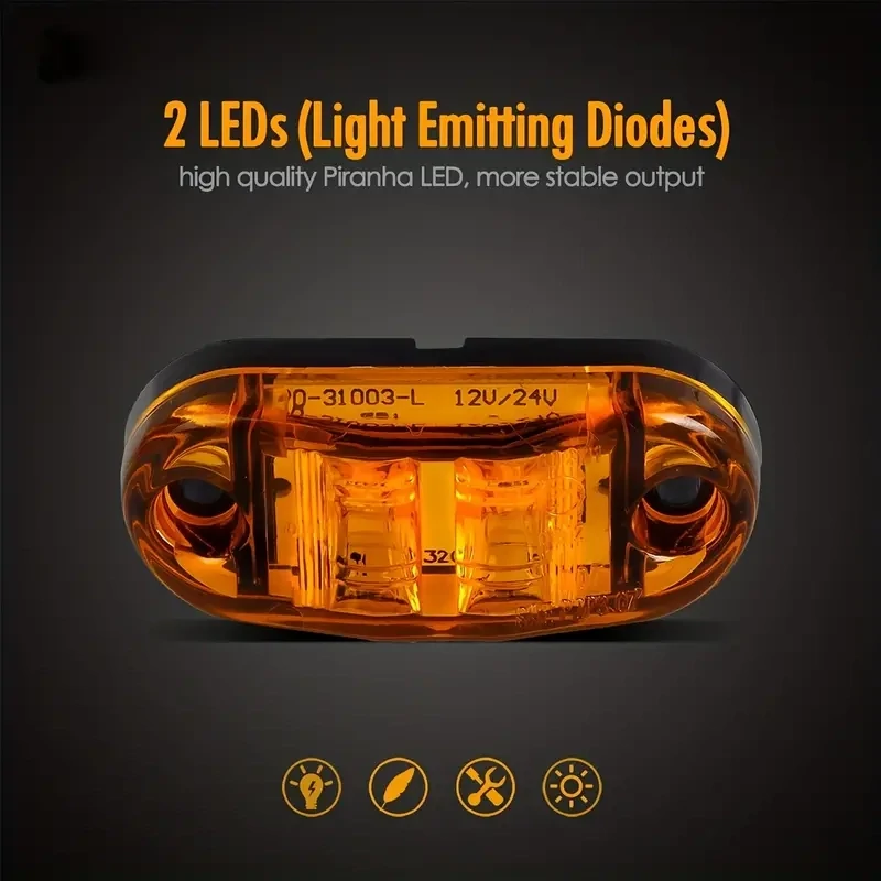 4 Pzs plafón rojo ámbar LED.