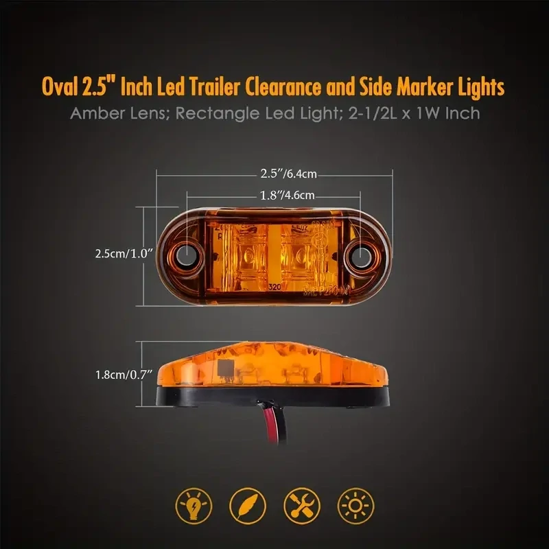 4 Pzs plafón rojo ámbar LED.