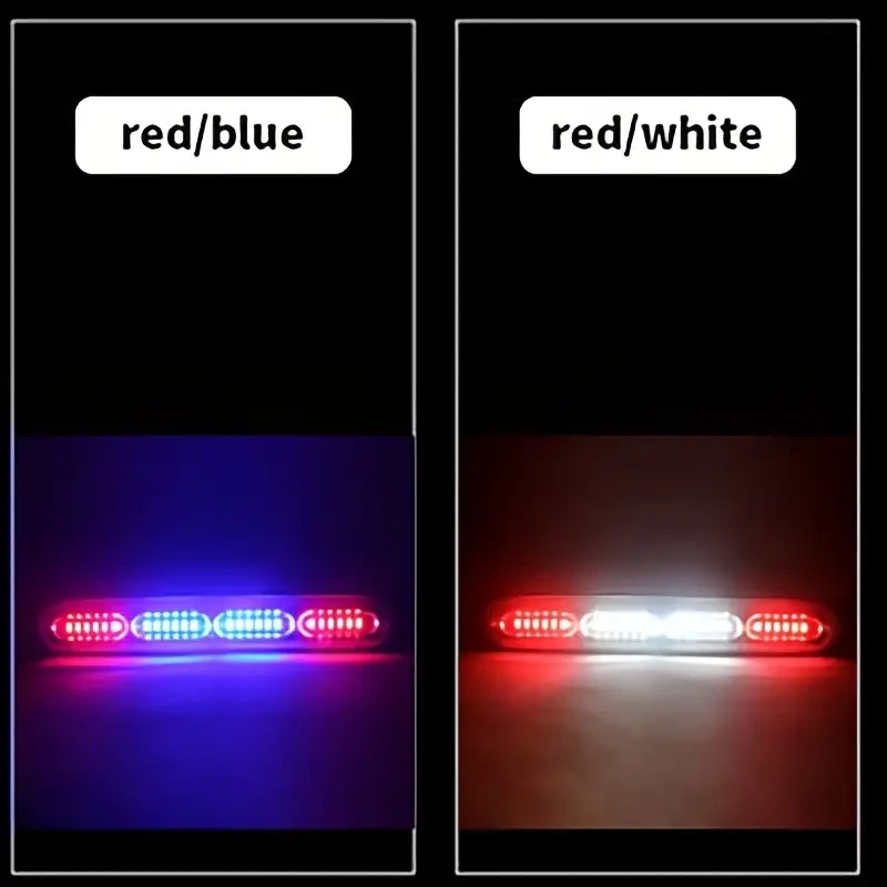 2 pzs estrobo 24 LED ultrafino, rojo y azul.