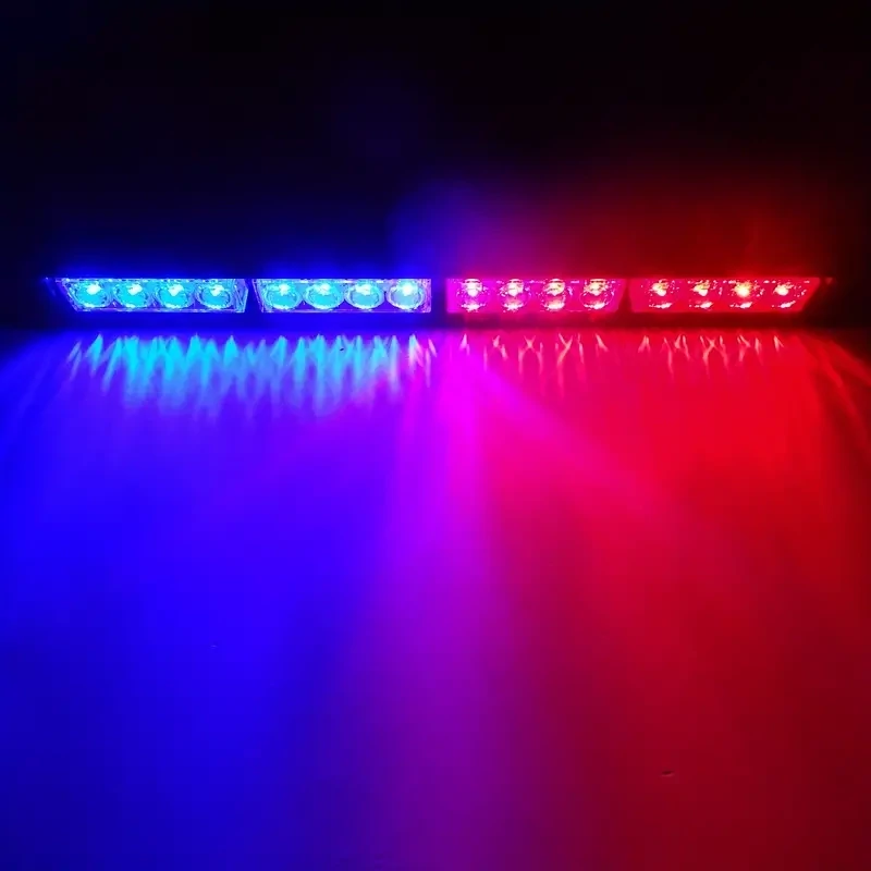 Barra con estrobos rojo y azul 12 volts.