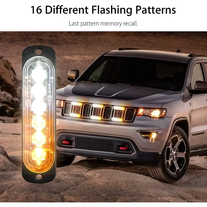 1 Pz luz estrobo emergencia 6 LED varios colores.
