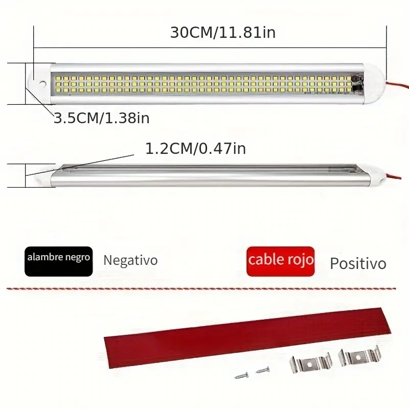 ​1 Pz 120 LED 12V Luz LED Interior.