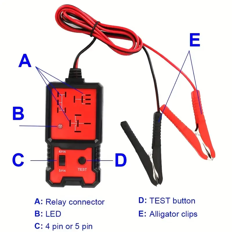 Probador de relé de coche de 12V Detector de circuito.