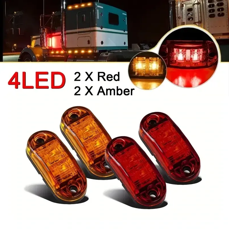 4 Pzs plafón rojo ámbar LED.