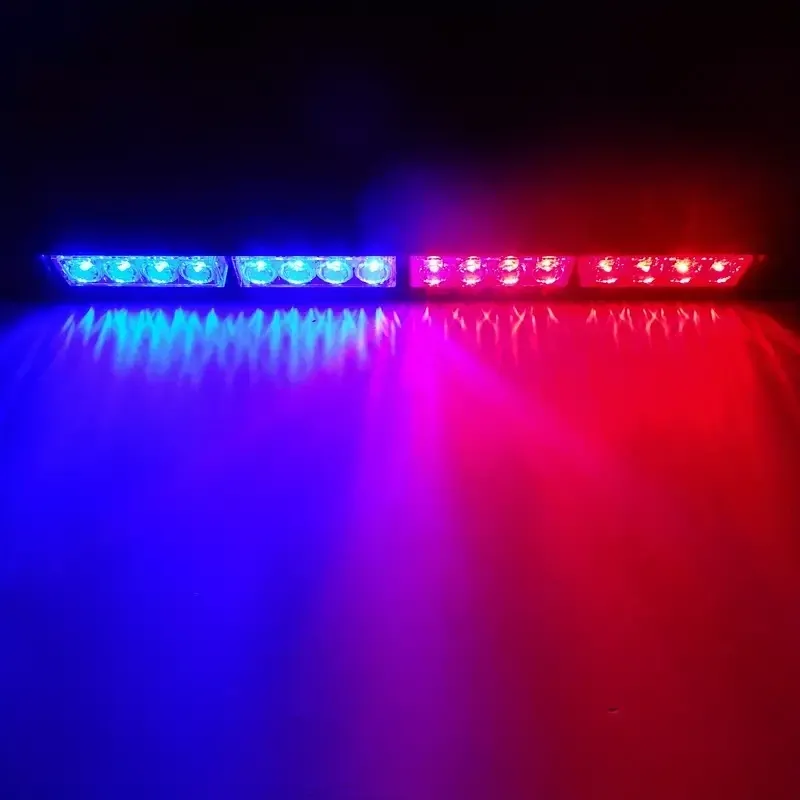 Barra con estrobos rojo y azul 12 volts.